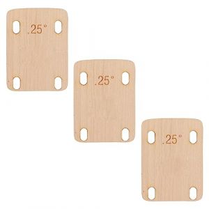 3 Pièces 25° Cales de Manche de Guitare, Bois d'Érable Massif Cales de Manche de Guitare Protection 25 Degré Plaque de Manche de Guitare Outil pour Guitare Basse Réparation (iHision, neuf)