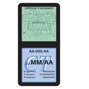 HADEXIA Porte Vignette Assurance Pare Brise Voiture Neutre | Double &Eacute;tui Pochette Adh&eacute;sive Autocollant Sticker Noir (Digital Sticker, neuf)