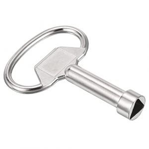 QUARKZMAN 0,4 x 0,3" Triangle Douille Clé x 1 Pièce Électrique Armoire Compteur Commutateur Clé pour Triangle Panneau Serrure, Argent (QUARKZMAN, neuf)