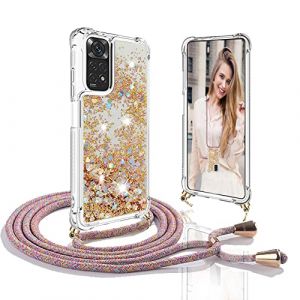 Ptny Coque avec Cordon Compatible avec Xiaomi Redmi Note 11 Pro 5G/ 4G, Housse Paillette Liquide Paillette Filles Antichoc TPU Silicone Case, R&eacute;glable Smartphone Collier Etui avec Lani&egrave;re&hellip; (Ptny, neuf)