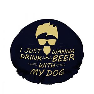 Double bonnet de bain imperm&eacute;able &agrave; l'eau avec lettres anglaises fra&icirc;ches, lunettes de soleil, tasse &agrave; cheveux jaune, chapeau de douche &agrave; la mode r&eacute;utilisable pour femmes, beaut&eacute;, BathHair Spa, mais (2MACAXN9K15, neuf)