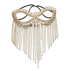 Strass pour pendentif voile avec bande élastique pour bal masqué, bijoux de cheveux en cristal (enshishiwupengdianzishangwuyouxiangongsi, neuf)
