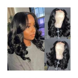 Perruques de cheveux humains Perruque transparente avant avec dentelle Cheveux humains 4x4 Perruques de cheveux humains pour les femmes Perruque de cheveux humains avec dentelle frontale avant (linjie20248, neuf)