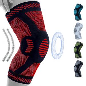 360 RELIEF Genouillere Pour Hommes Et Femmes - Genouill&egrave;re Avec Stabilisation Articulaire Et Rembourrage en Gel Compression Pour Course &Agrave; Pied, Soutien Articulaire - Maintien Genou Avec Sac &Agrave; Linge (BisLinks&reg;, neuf)