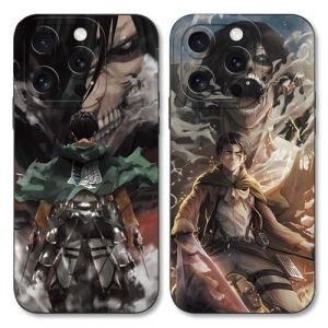 LunarDrift 2 Pi&egrave;ces Coque pour iPhone 15 Pro 6.1'', Anim&eacute; Attack on Titan Eren Armin avec Protection Cam&eacute;ra Etui Housse de Haute Qualit&eacute; TPU Silicone Mince Souple Anti-Rayures Antichoc Case-Noir3 (VITAMINROX GO, neuf)