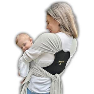 Amarsupiel Easy Porteo | Écharpe de Portage Bébé avec Soutien Dorsal 3D | Confortable et Facile à Mettre | Tissu Certifié OEKOTEX | Portage Frontal | Porte-Bébé Jusqu’à 9 kg (Beige) (Amarsupiel S.L., neuf)