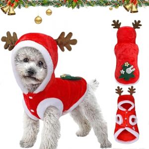 Costume de No&euml;l pour Chien, D&eacute;guisement de No&euml;l pour Chiens, V&ecirc;tements pour Chien de Noels, Costume Noels pour Chat Chiens, Tenue No&euml;ls Chi-en, V&ecirc;tement Chi-en No&euml;ls, pour Cosplay F&ecirc;te No-&euml;l (S) (Ntwdbyy, neuf)