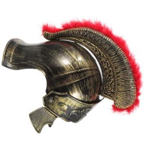 MUCKLILY Casque Romain D&eacute;coratif L&eacute;ger pour Costume de Soldat M&eacute;di&eacute;val Accessoire de Carnaval Halloween et Cosplay pour Hommes Casque de Soldat Antique Dor&eacute; avec Motif Al&eacute;atoire (Senike, neuf)