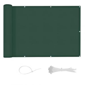 LOVE STORY Brise Vue pour Balcon 90x600cm, Imperméable Couverture de Confidentialité Écran(PES),Protection UV Opaque pour Balcon with Cable Ties,Pare-Soleil pour Jardin Extérieur,Vert foncé (Garden Time, neuf)