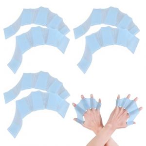 3 Paires Gants de Natation, Palmes D'entraînement de Natation, Gants Palmés de Natation, Palmes de Plongée, Gants de Natation Silicone, Pagaie à la Main, Convient aux adultes (M, Bleu) (VicFENG001, neuf)
