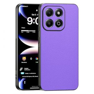 TAUYN Coque pour Honor X6b, Ultra-Fin Premium PU Cuir Back et Monture en Silicone Souple Etui, Antichoc, Anti-Rayures Bumper Housse. - Violet (Kuaigu, neuf)