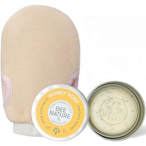 Bee Nature - Exfoliant Visage et Corps - Savon Bio avec Porte-Savon + Exfoliant Gant - Poils Incarn&eacute;s - YUKA 100/100-100g (DYPCARE, neuf)