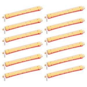 FRCOLOR 12 Pièces Rouleaux De Cheveux Colorés Rouleaux De Coiffure Rouleaux De Cheveux Rouleaux De Cheveux Ondulés Tiges De Perm (Rouge Et Jaune) (Different Quality, neuf)