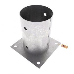 GeZu Impex® Support Poteau a Visser Galvanisé à chaud 101 x 101 mm rond pour bois pied platine clôture pergola angle base (GeZu Impex, neuf)