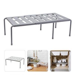 Roebii étagère cuisine, Organisateur de comptoir et d'étagère de cuisine,égouttoir pratique pour plus d?espace de rangement,étagère cuisine télescopique rétractabl pour tasses,assiettes,aliments, etc. (chu luo, neuf)