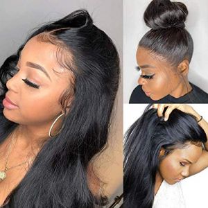 TOOCCI Lace Frontal Wig Cap Human Hair Wig Perruque Bresilienne Lace Wig Afro Meches Cheveux Brésilienne Naturels Droit (18inch) (Toocci, neuf)