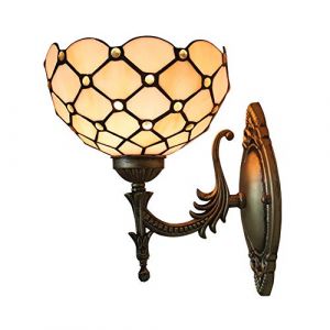 Applique Murale De Style Tiffany, Led Applique En Verre Teinté Vintage Avec Abat-Jour De 8 Pouces, Lampes De Chevet À 1 Lumière, Moderne Lampe Murale Led Pour De Chambre À Coucher De Salon,33 (ZTJ-Lighting, neuf)