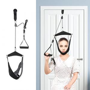 Fanwer Appareil de Traction cervicale à Double cliquet, pour la thérapie Physique, Le soulagement de la Douleur cervicale, la hernie discale vertébrale, Noir. (baibian, neuf)