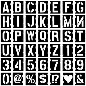 XUKZIMA 42 pièces Pochoirs Lettres et Chiffres, Réutilisables Alphabetschablone, Pochoirs pour Peinture, Lettres Alphabet Pochoir (LI  YULIN UK STORE, neuf)