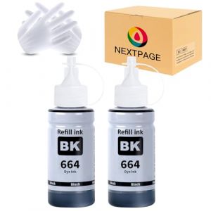 Page SUIVANTE NEXTPAGE T664 664 Encre de Recharge Noire Compatible pour Epson T6641 Recharge d'encre pour Epson EcoTank ET-2500 ET-2550 ET-2600 ET-2650 ET-4500 ET-14000 L396 L3050 L3060 L3070 (2 paqu (NextPage-Euro, neuf)