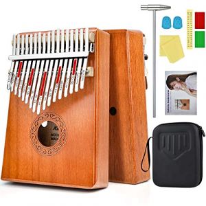 Kalimba Instrument 17 Clés Calimba Enfant Kalimba Bois Pouce Piano Instrument de Musique Adulte Enfant avec Etui de Protection (elorlay, neuf)