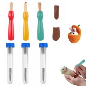 YanBous Kit de Démarrage pour Feutrage à l'Aiguille - 60 Aiguilles de Feutrage de 3 Tailles Différentes, Manche en Bois, Protection pour les Doigts, Boîte de Rangement & Tapis de Travail (YANSIYA SARL, neuf)