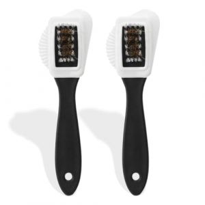 Kit de Brosses &agrave; Chaussures pour Daim, 2 Pi&egrave;ces, Brosse &agrave; Daim en Cr&ecirc;pe avec Gomme de Nettoyage, Brosse &agrave; Daim avec Manche, Brosse Multifonction &agrave; 4 C&ocirc;t&eacute;s pour Le Nubuck et Le Daim (EUROEDI SPEDITION, neuf)