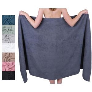 Betz Drap de Bain XXL 100x200 cm &ndash; 1 pi&egrave;ce &ndash; pour Sauna et Plage en 100% Coton, 360 g/m&sup2; - Absorbant et Doux &ndash; Grande Serviette avec Attache Serviette &ndash; s&eacute;rie Berlin - Couleur Gris fonc&eacute; (Betzshop, neuf)