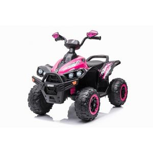 FINOOS Quad Electric Enfants 12V Python Voiture Electrique Enfants lumières LED, Batterie: 12V 10Ah, Roues Souples en EVA, siège en Cuir pour Les Enfants de 2 à 4 Ans (Rose) (S.N. Commerce B.V., neuf)