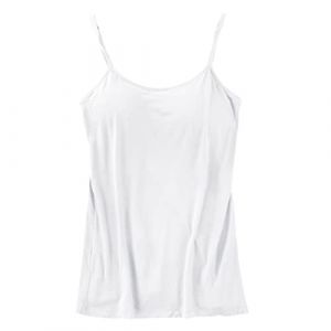 Femmes D'&eacute;t&eacute; D&eacute;bardeur Debardeur Avec Soutien Gorge Integre Haut Blanc Femme Chic Sans Coutures Vetements Mode Sexy Int&eacute;gr&eacute; Confortable Pour Les Cours De Yoga C&ocirc;tel&eacute;s Top Sport Brassi&egrave;re Int&eacute;gr&eacute;e (Clumanbbl, neuf)
