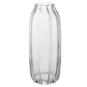 Grand Vase en Verre Transparent pour Fleurs Buders Tall Glass Vases,H-32cm Simple Striped Design for Home Floor Decor,Farmhouse Decor, Centerpiece Coffee Table Decorations (JAKY-Global, neuf)