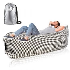 Dwafill Hamac Gonflable, 185 * 70CM Transat, Canap&eacute;, Sofa, Chaise Longue Gonflable, avec Le Portable Package, pour Le Camping, la Mer, la Plage, Le Festival de Musique (Cryptage, A) (ERFULIU, neuf)