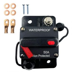 SPTSSWET Disjoncteur de voiture 12 V-48 V - Protection &eacute;tanche - R&eacute;initialisation de l'alimentation commutable - Fusible thermique pour voiture, bateau, syst&egrave;me onduleur solaire - Protection contre (SPTSSWET, neuf)