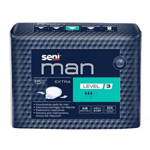 SENI - Protège Slip Seni Man Extra - Absorption Level 3 - Protection Fuite Urinaire - Incontinence - Protège Slip Homme - Anti Odeur - Ultra Doux - 16x15 Protèges Slip (Koczyba GmbH, neuf)