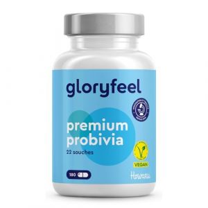 Probiotique Flore Intestinale Complexe, 180 Capsules, 22 Souches Bactériennes, Lactobacillus Gasseri, Lactobacillus Reuteri, Lactobacillus Salivarius, avec Inuline, 10 Milliards d'UFC, 100% Vegan (gloryfeel, neuf)