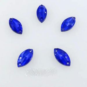 FDIMALTOR Perles en Cristal Strass en Forme d'œil de Cheval à Dos Plat avec Deux Trous, à Coudre sur des Chaussures, des Sacs, des Garnitures de Bricolage-8 saphir-5x10mm 50 pièces (hangzhouyazhendianzishangwu, neuf)