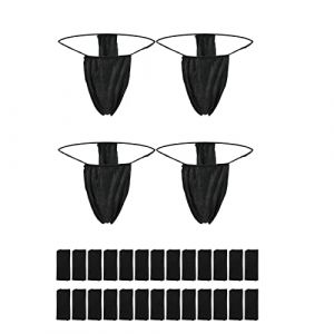 ASTER 50 Pi&egrave;ces Culotte Jetable Slip Femme Strings Jetables Strings Non Tiss&eacute;s String T Jetable Culottes Bikini Jetables pour Bronzage par Pulv&eacute;risation et Spa Noir (Huajiesm, neuf)