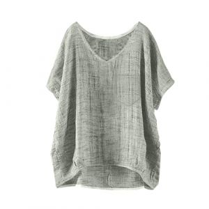 Mes Commandes Passées Long Tee Shirt Femme Coton Chemisier Top Transparent Ample Haut Bleu Marine Chic T Pas Cher Mode Italienne Grande Taille XXXL Épaule Dénudée Tshirt Col V Gris Damart (Uwdiohq, neuf)