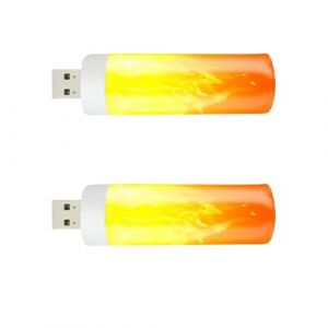 Ampoule &agrave; flamme avec effet de feu naturel &ndash; Lumi&egrave;re LED rechargeable par USB, ampoule &agrave; flamme &agrave; &eacute;conomie d'&eacute;nergie pour la maison, le jardin, les f&ecirc;tes et le camping | &Eacute;clairage de chemin&eacute;e d&eacute;corati (mingia, neuf)