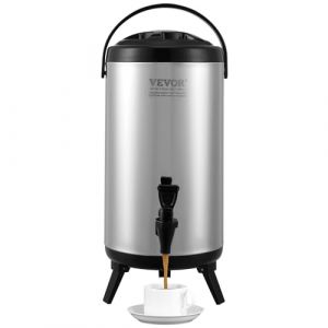 VEVOR Distributeur de Boissons Isotherme 9,2L Distributeur d’Eau Chaude et Froide Non Électrique Inox Alimentaire Conservation 4-6H Conteneur Isotherme avec Robinet Portable pour Camping Restauration (VEVOR Direct Store FR, neuf)