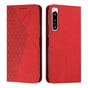 KOUYI Coque pour Sony Xperia 5 IV, Premium Flip Housse &Eacute;tui Protection Rabat Clapet Portefeuille Phone Cover Magn&eacute;tique [Porte Cartes] Antichoc B&eacute;quille Cover (Rouge) (Kouyi EU Store, neuf)