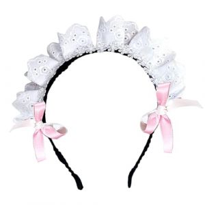 Kfwfuaee Serre-tête respirant pour femme de chambre - Accessoire de costume d'Halloween - Pour événements à thème et styles de personnalité (huangHUK, neuf)