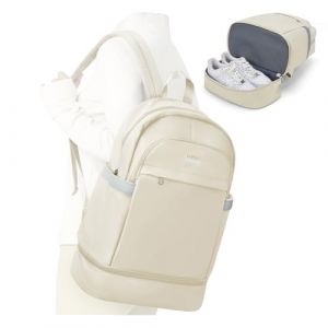 suradar Sac à Dos Sport avec Compartiment Chaussures et Sac Etanche Sacs a Dos de Sport Gym Sac à Dos de Voyage Pliable pour Femmes Beige (YQSD, neuf)