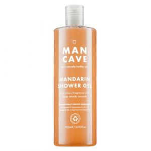 ManCave Gel Douche &agrave; la Mandarine 500 ml, Riche Ar&ocirc;me Bois&eacute; d'Agrumes, Gel Douche Hommes Naturel avec L-Arginine et Aloe Vera, V&eacute;g&eacute;talien, Tube Plastique Recycl&eacute;, Fabriqu&eacute; en Angleterre (MANCAVE LIMITED, neuf)
