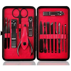 Kit Manucre Pedicure Coupe Ongle Professionnel Coupe Cuticule, Trousse Manucure Femme Hommes Pedicure Set avec Exquis La Boîte by Keiby Citom (Noir/Rose) (Zhong Lei, neuf)