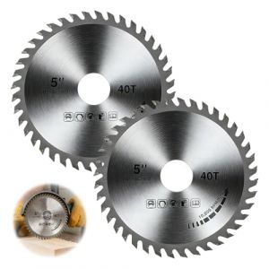 2Pcs 5" Lame de Scie Circulaire, 125mm/40T Disque &agrave; Tron&ccedil;onner Meuleuse - Coupes propres, Lame scie circulaire pour Bois (LingYunHui, neuf)