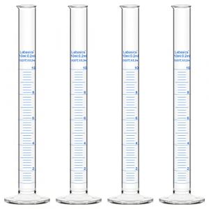 Labasics Verre Cylindre Gradué (4-Paquet) 10 ml, Graduated Cylindre en Verre Borosilicaté Cylinder de Mesure Éprouvettes Cylindriques (J&D Tech FR, neuf)