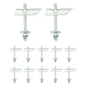 QWORK® 12PCS M8x100mm Suspente Placo Robuste, Cheville à Bascule en Acier au Carbone Galvanisé pour Fixer des Éléments aux Plafonds et aux Plaques de Plâtre (shavinglikes, neuf)