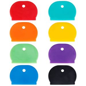 Uniclife 16 Paquets 3,2 cm Grandes Couvre Clés Identificateurs de Clés Marqueurs Protecteurs pour Têtes de Clés Plates Larges et Fines (pas pour les Clés plus Petites ou Standard), 8 Couleurs (Dinglang, neuf)