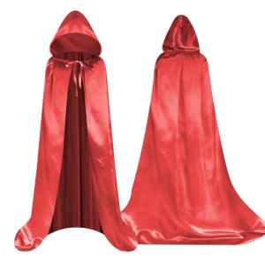 Aomig Cape à Capuchon Enfants, Deguisement Halloween Enfant Robe Cape de Sorcière pour Garçons Filles, Costume Cape avec Capuche Cape Sorcier pour Halloween Carnaval Noël(Rouge-100) (Yadark, neuf)